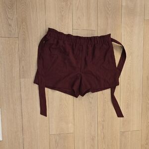 LOFT High Waist Burgundy Shorts